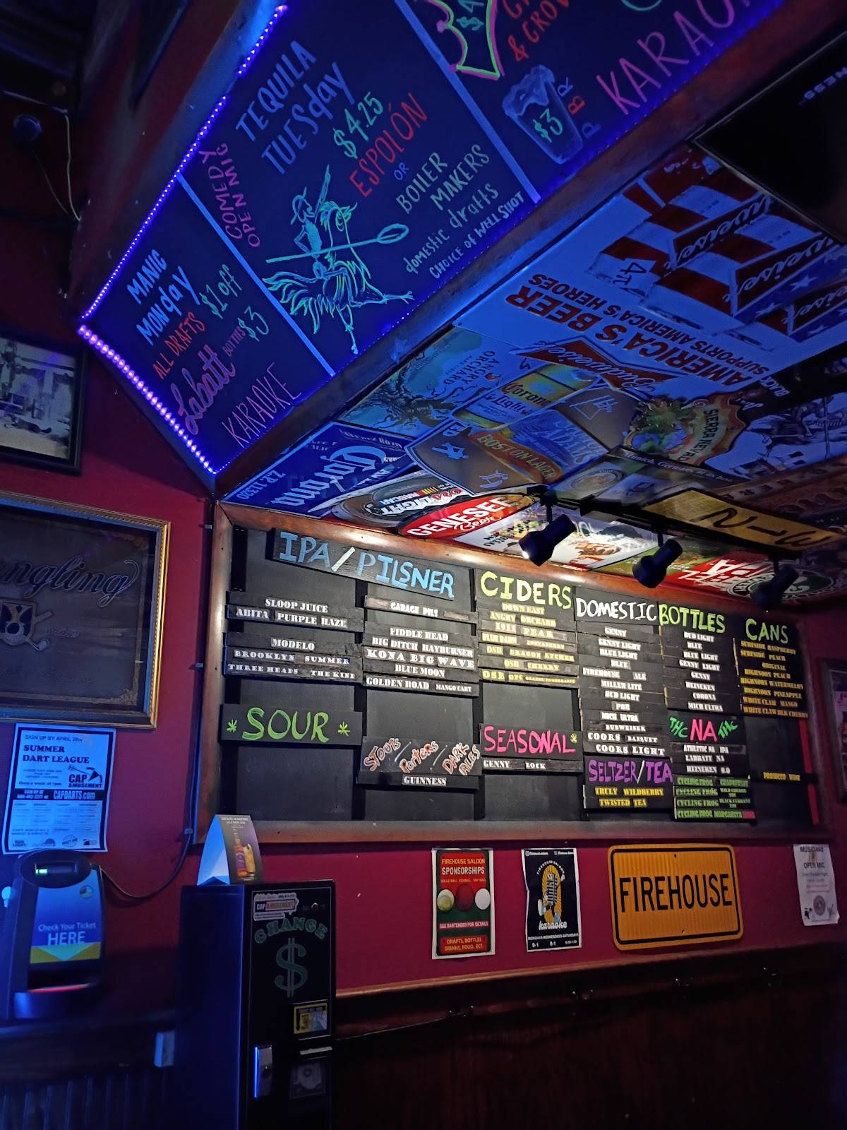 Firehouse Saloon меню
