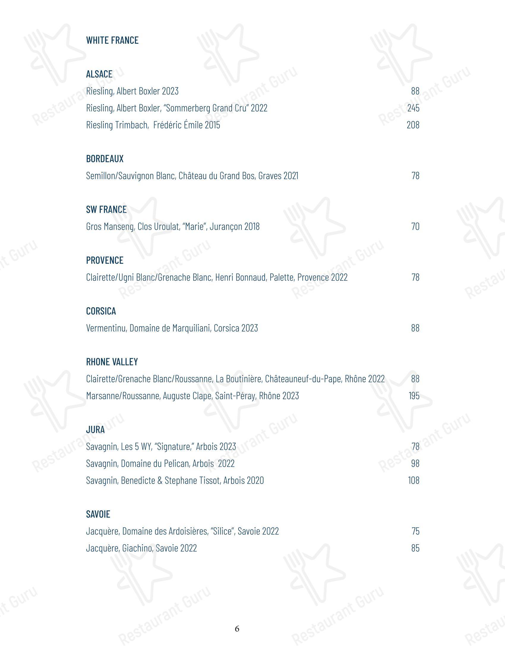 Fish Shop Restaurant в Вашингтоне - 菜单