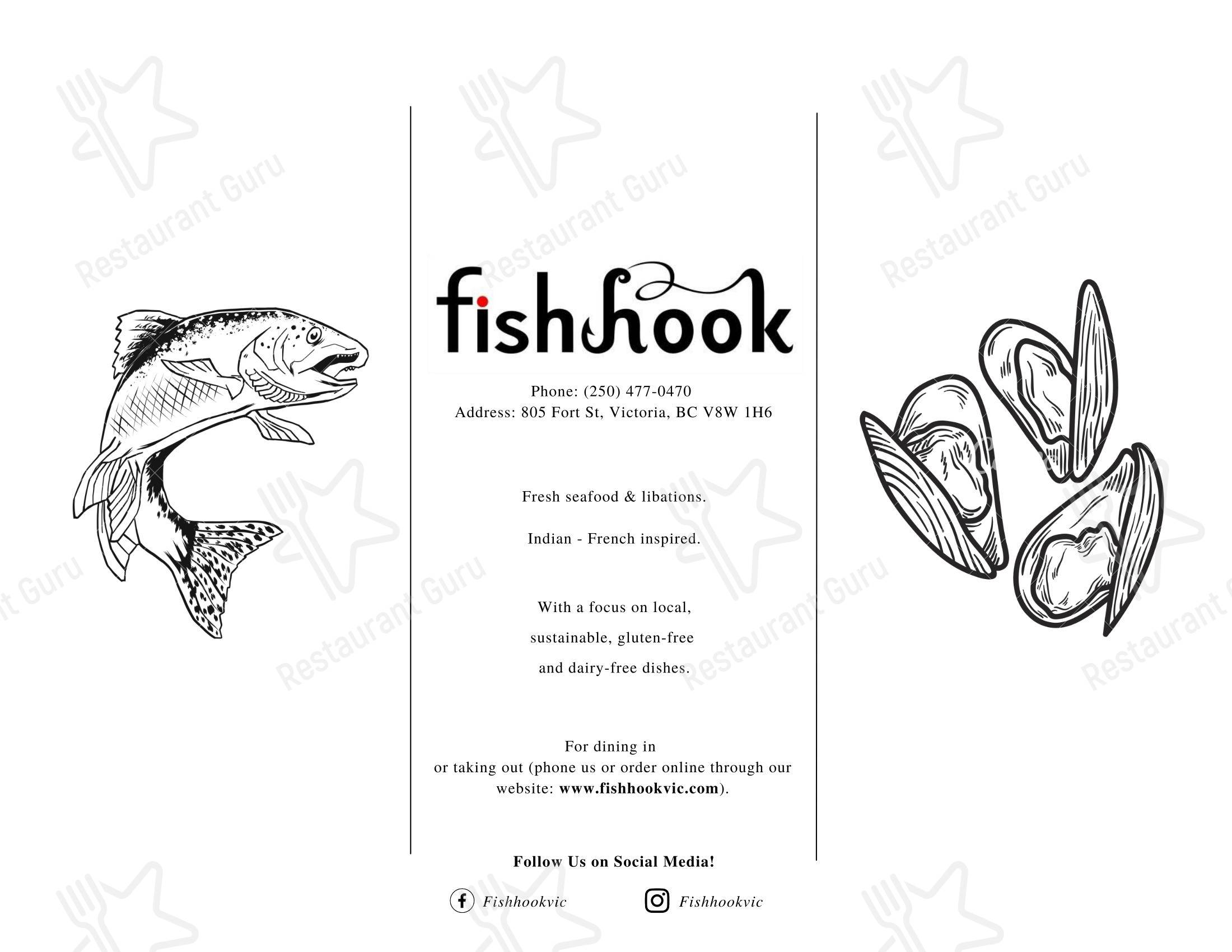 Меню ресторана Fishhook - Меню