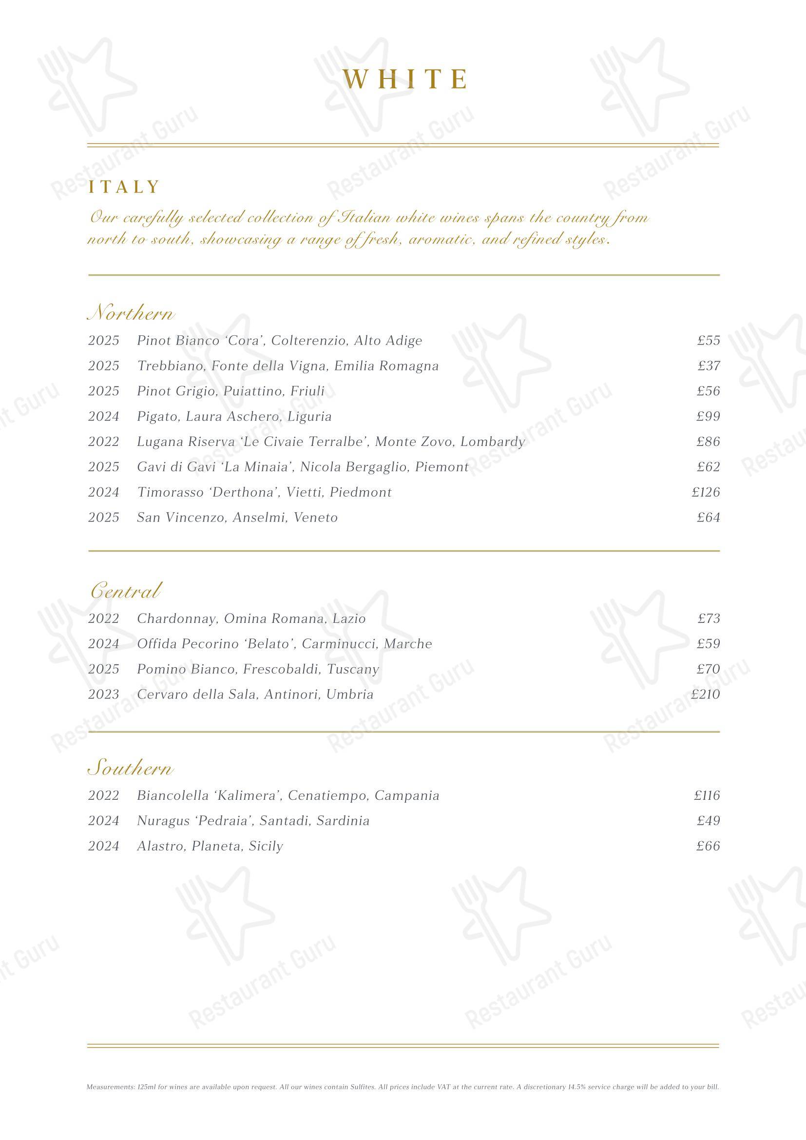 Меню паба и бара Fiume - Group Booking Menu