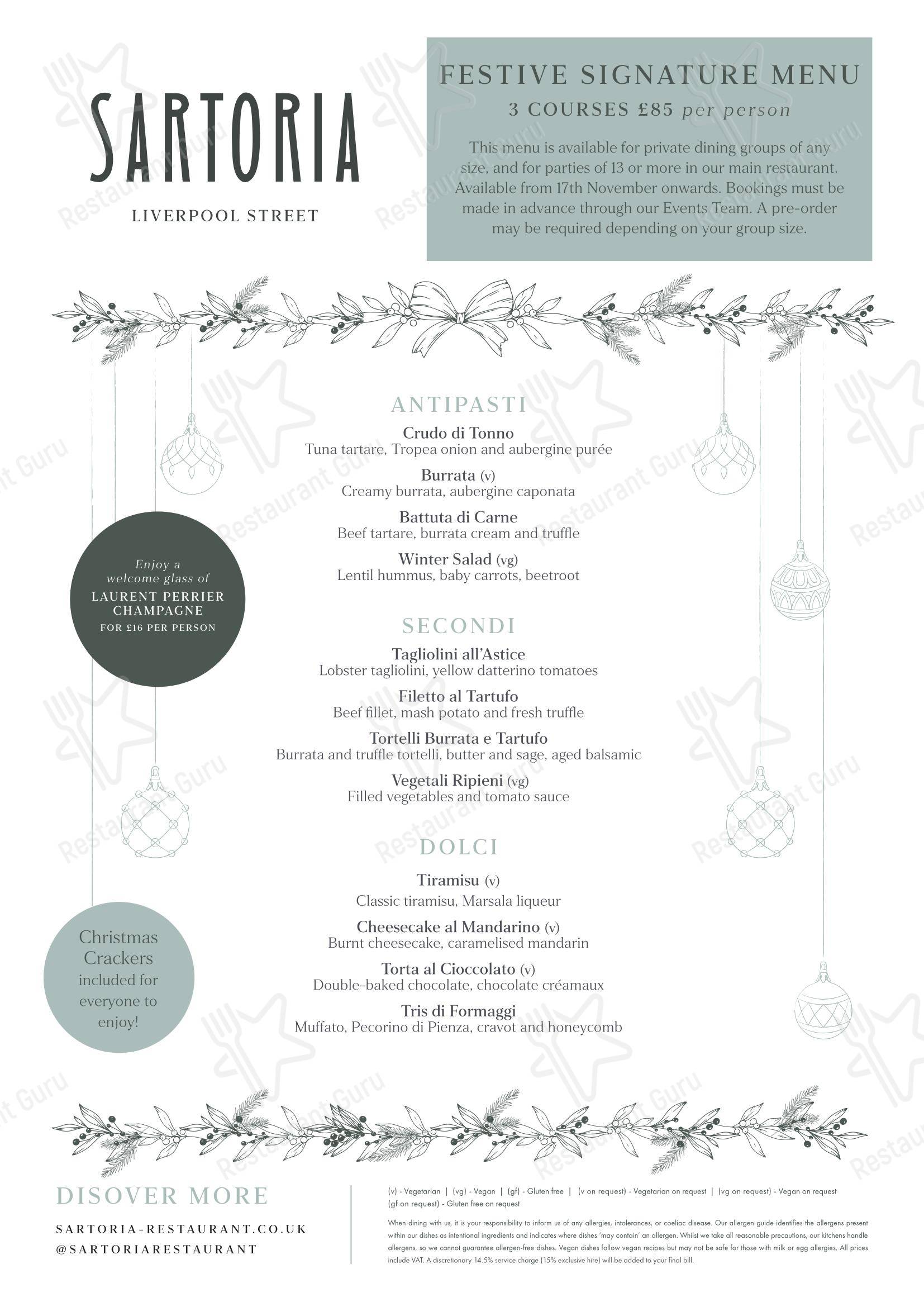 Lunch Menu паба и бара Fiume в Лондоне