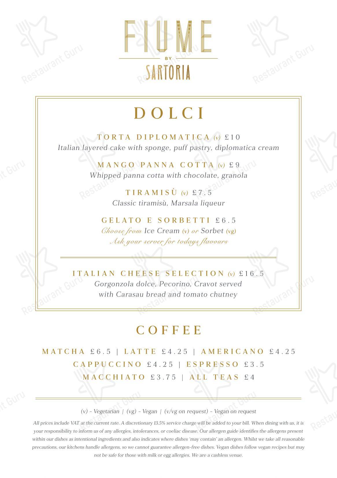 Меню паба и бара Fiume - At Home Catering Menu