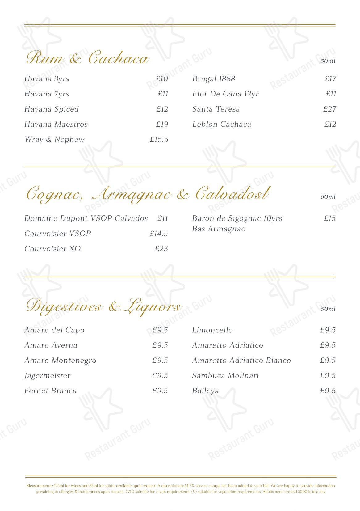 Меню паба и бара Fiume - Catering Menu