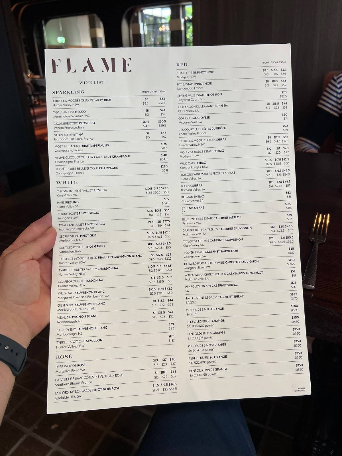 Flame меню