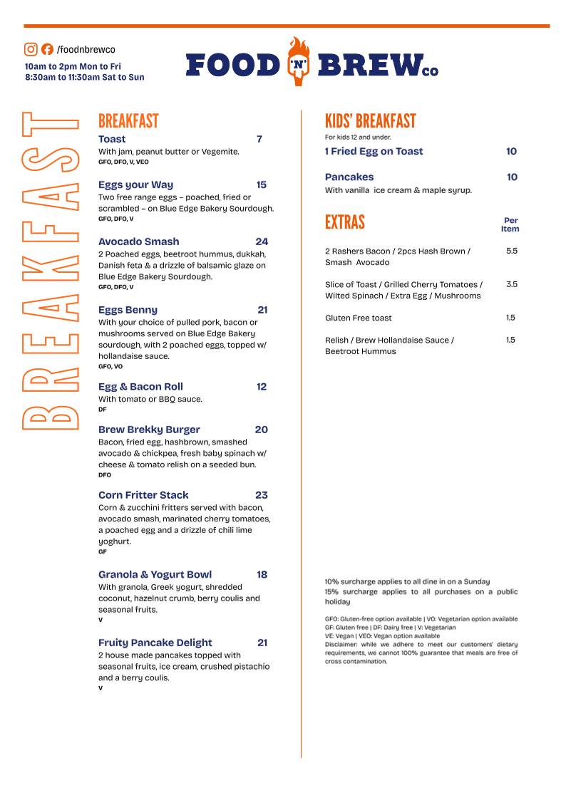 Food 'n' Brew Co меню