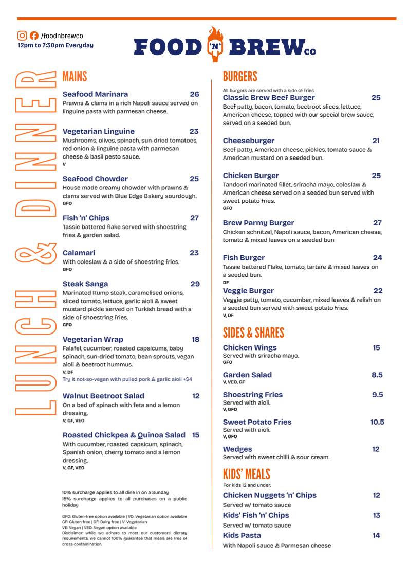 Food 'n' Brew Co меню