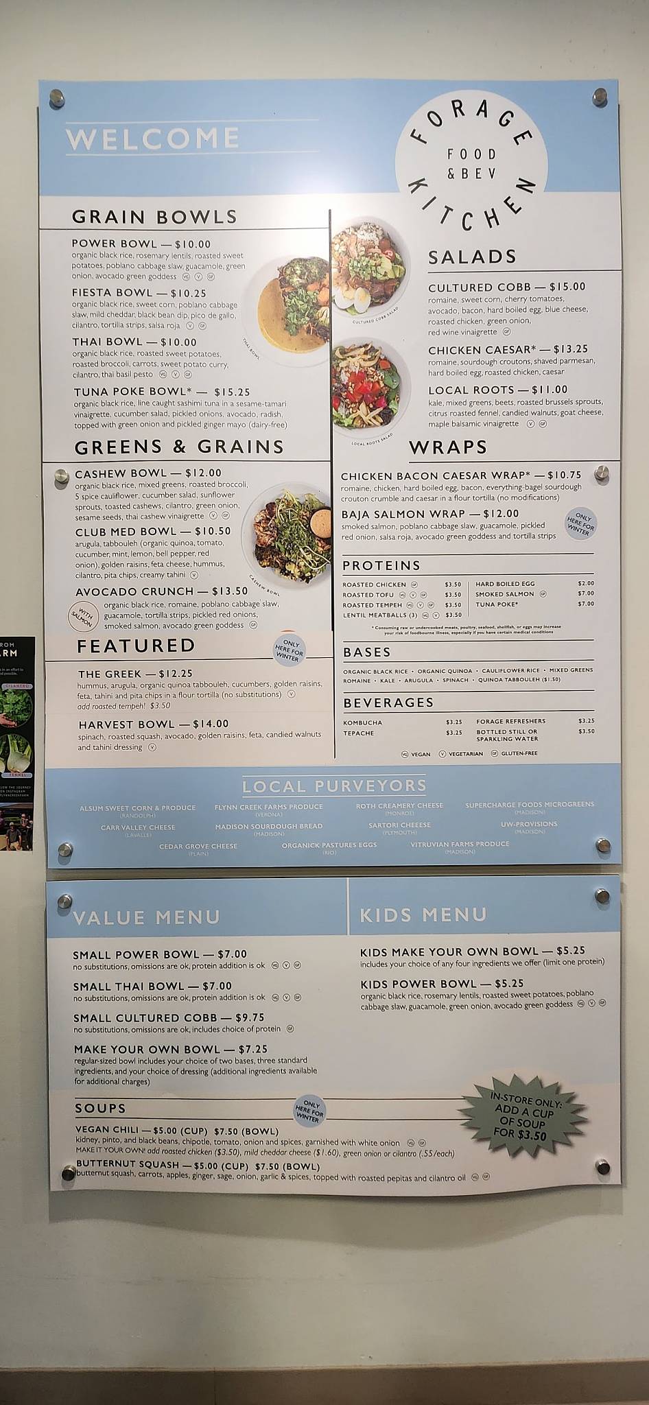 Forage Kitchen меню