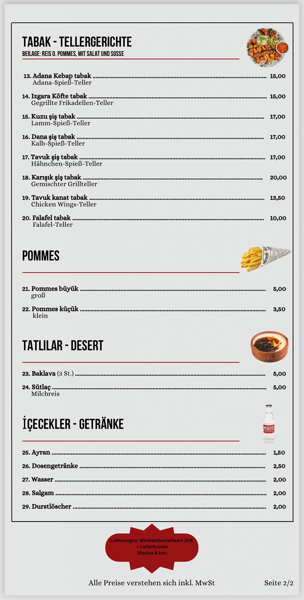 Kebap Time NEUERÖFFNUNG меню