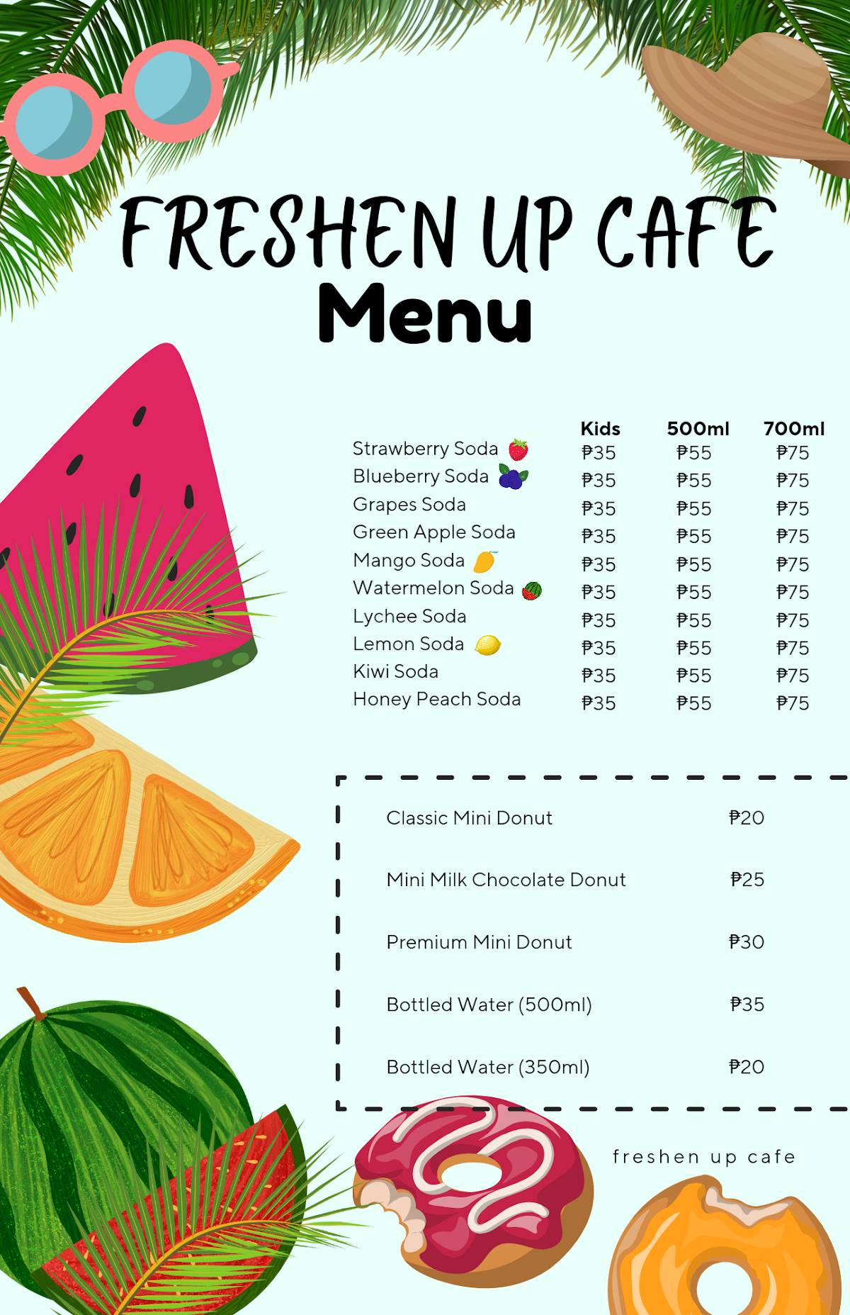 Freshen Up Cafe меню