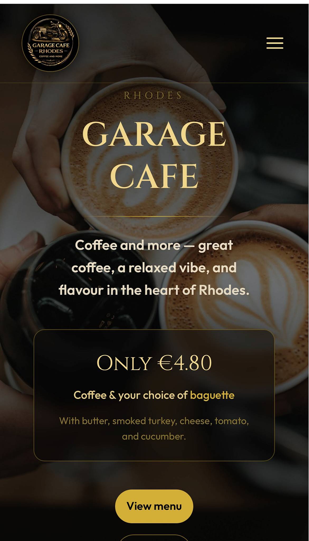 Garage Coffee Rhodes меню