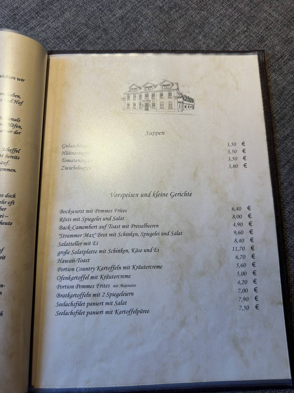 Gasthaus Zum Hirsch меню