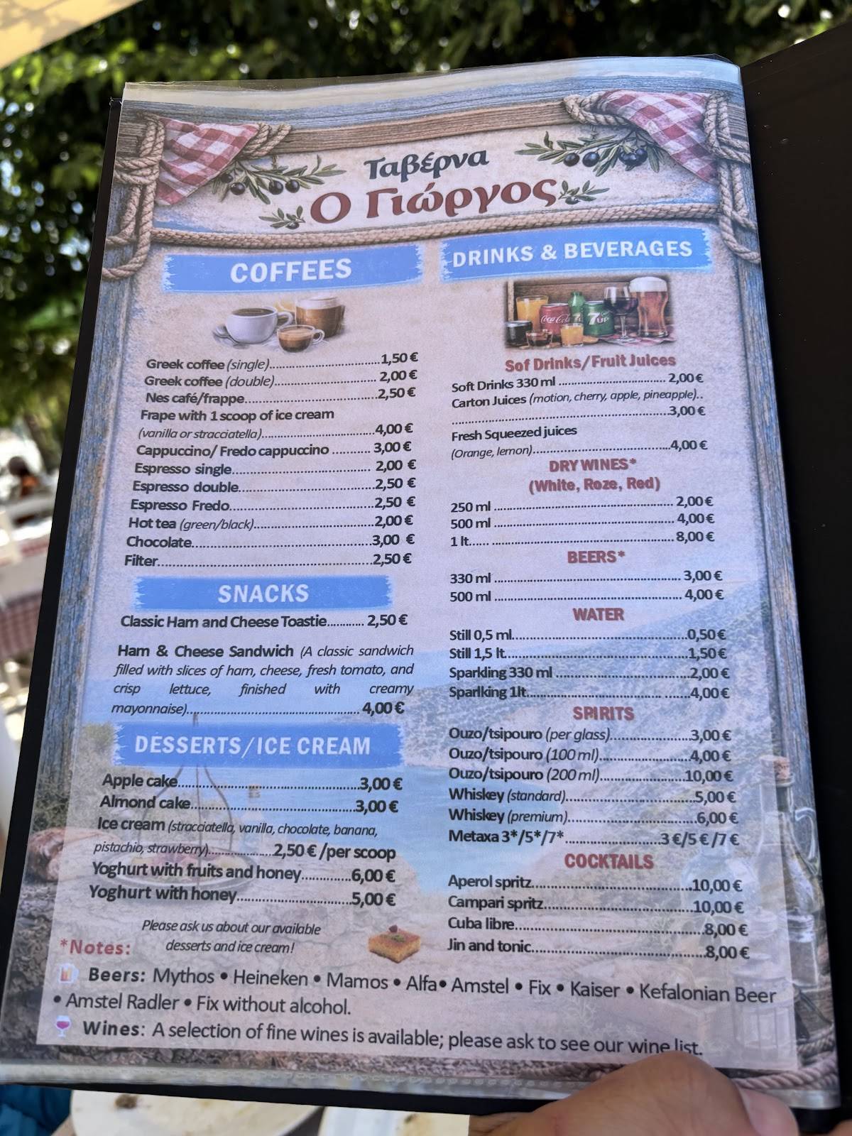 Giorgos меню