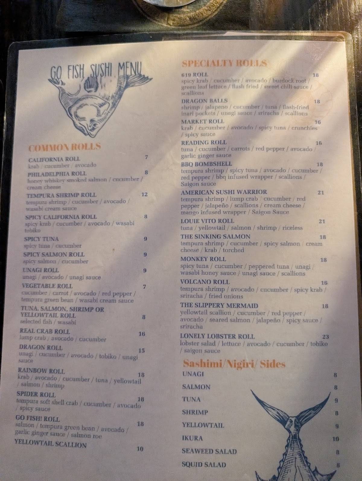 Go Fish - Seafood Restaurant меню