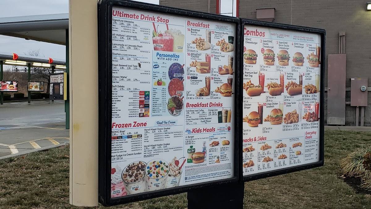 Sonic Drive-In меню