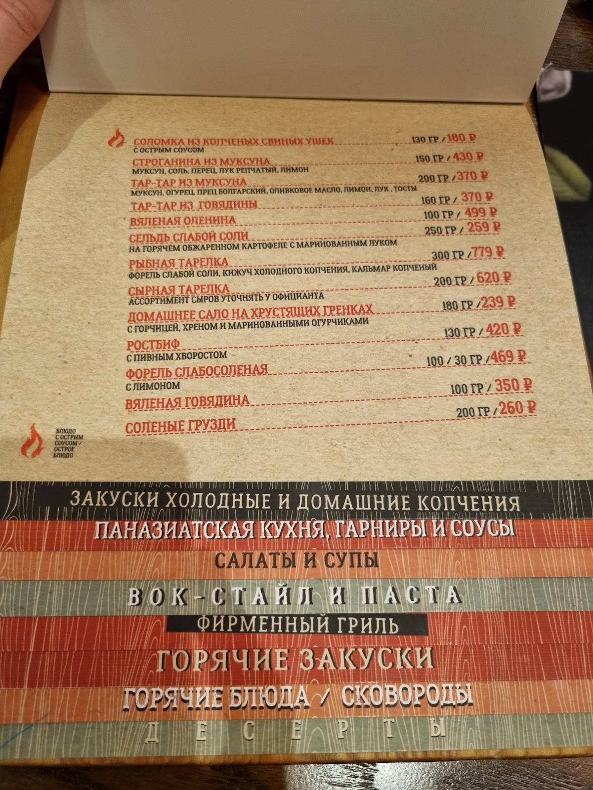 Гренка бар меню