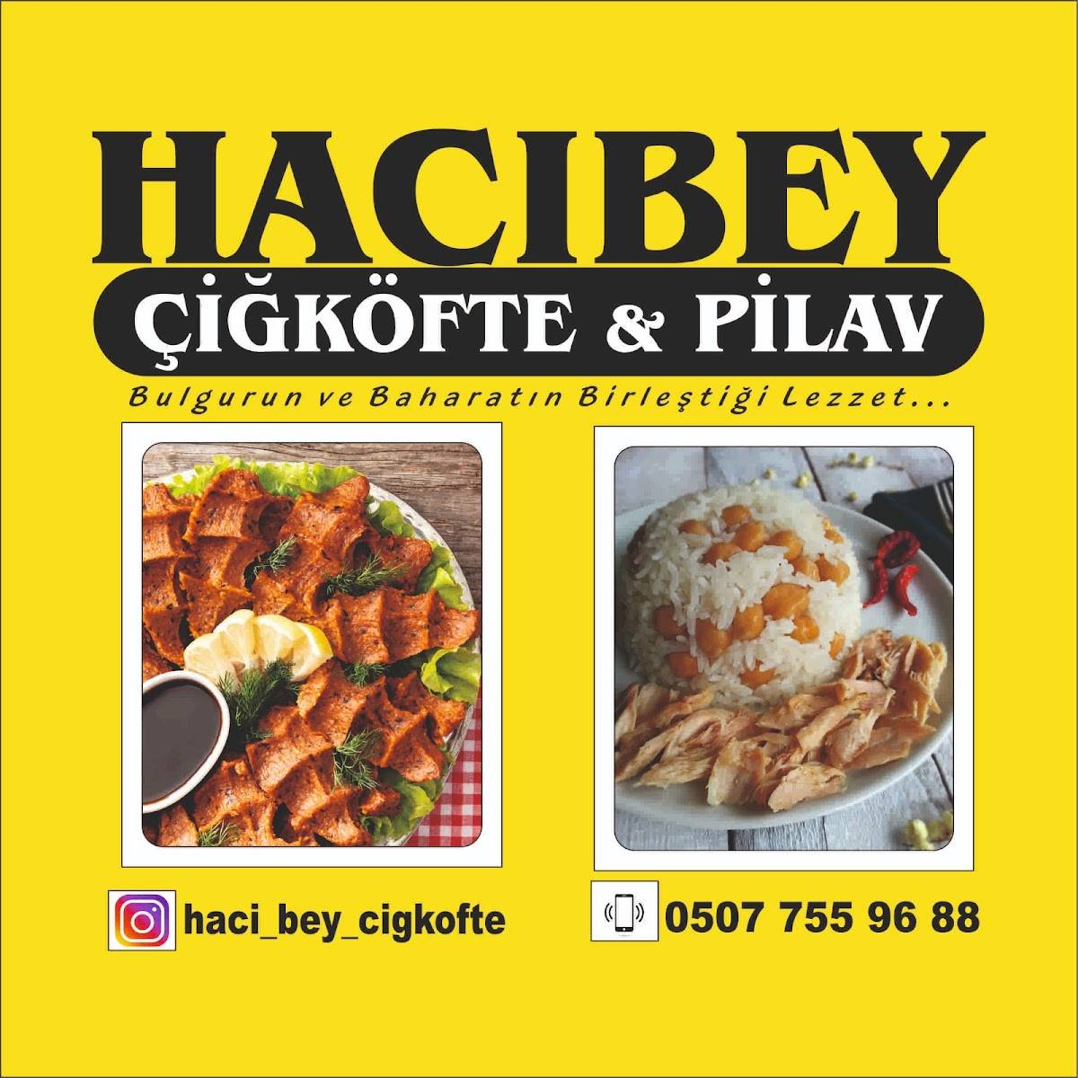 HACIBEY ÇİĞKÖFTE VE PİLAV меню