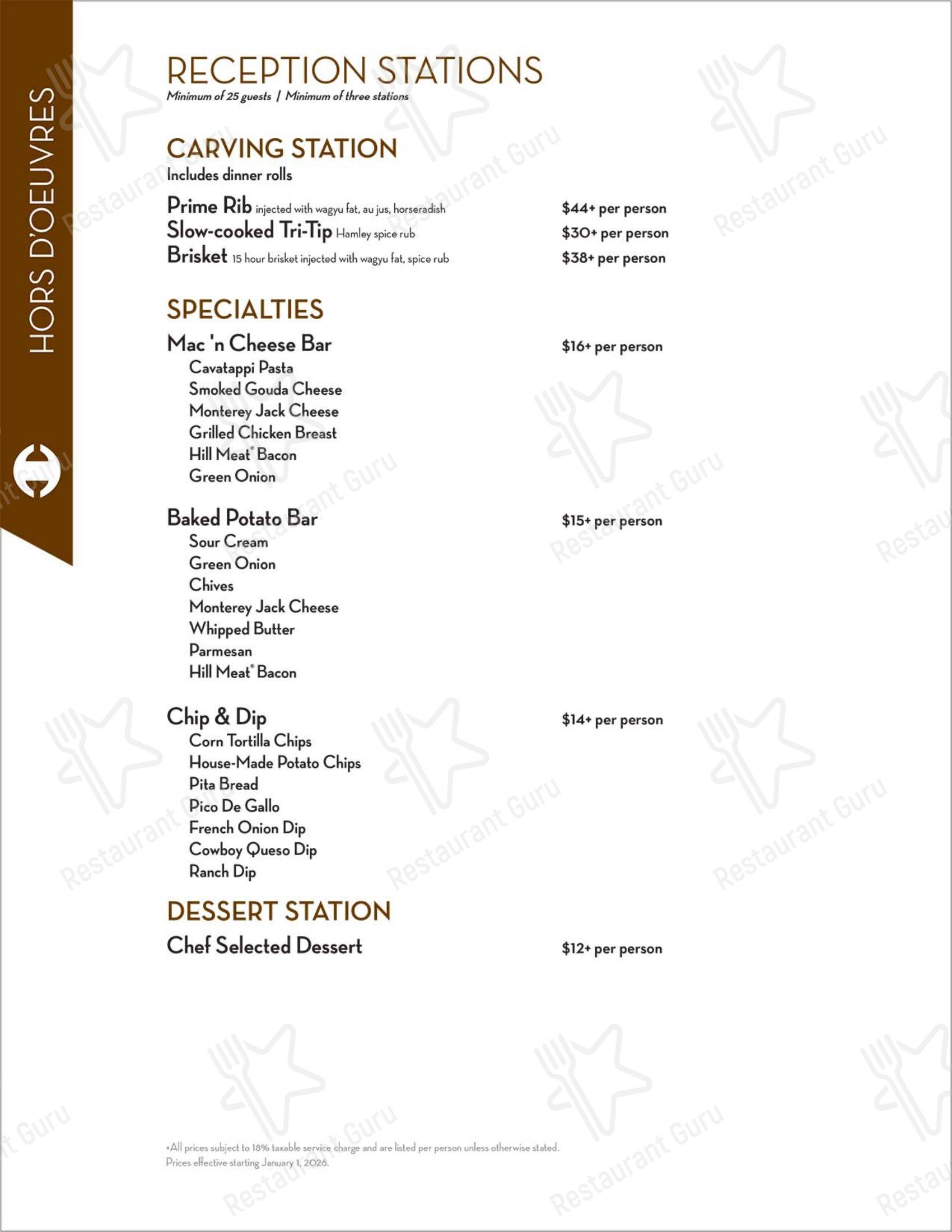Group Booking Menu стейк хауса Hamley Cafe в Пендлтоне