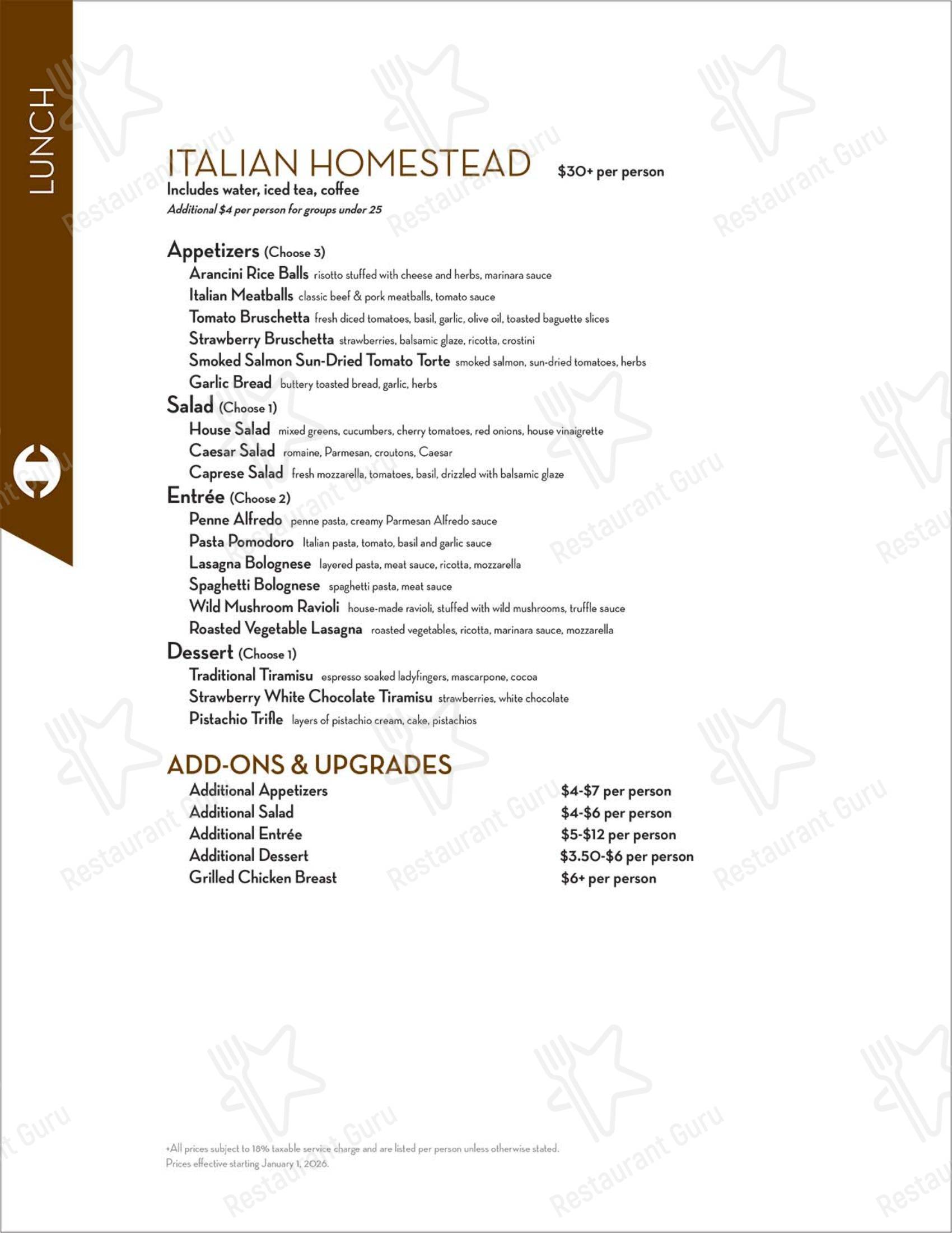 Group Booking Menu стейк хауса Hamley Cafe