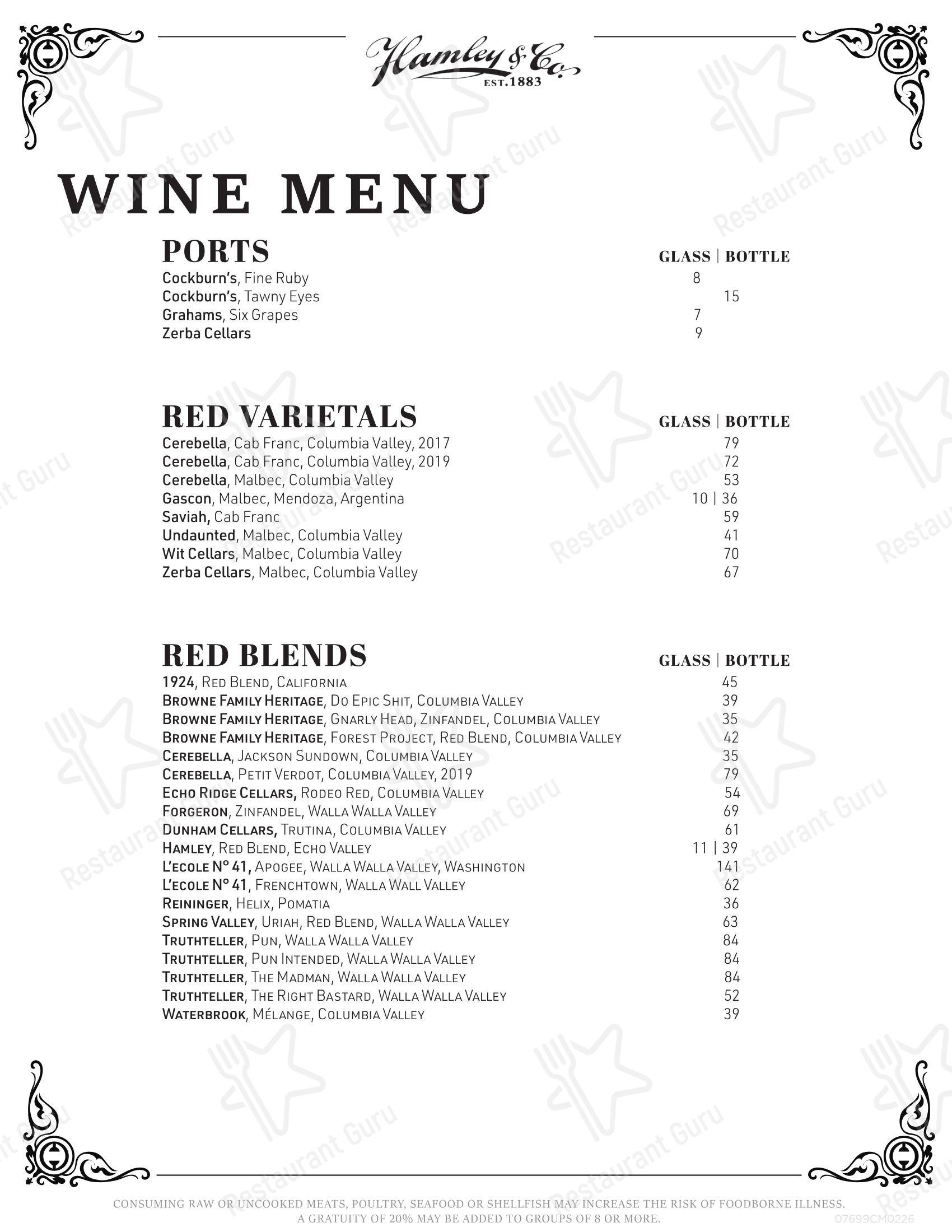 Boronia Catering Menu Pack стейк хауса Hamley Cafe