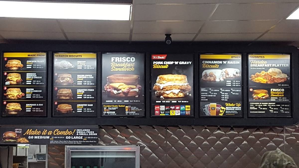 Hardee's меню