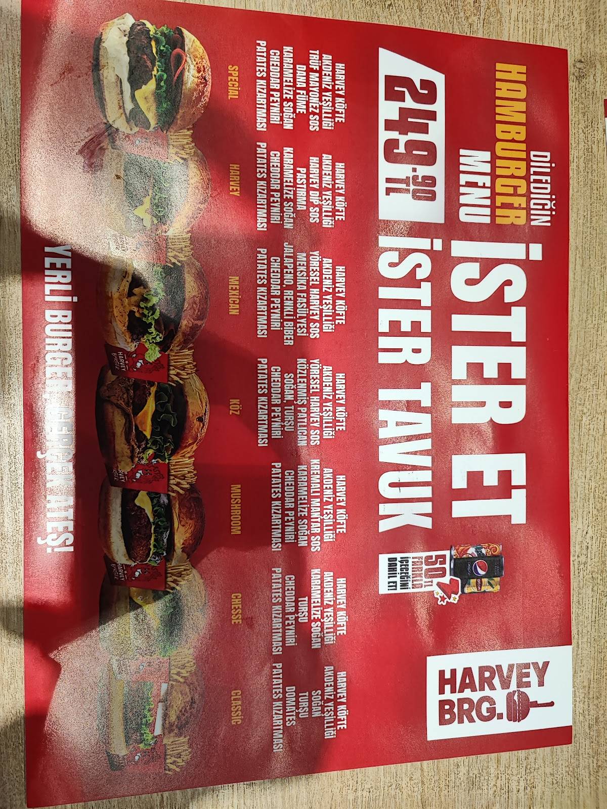 Harvey Burger Rize меню