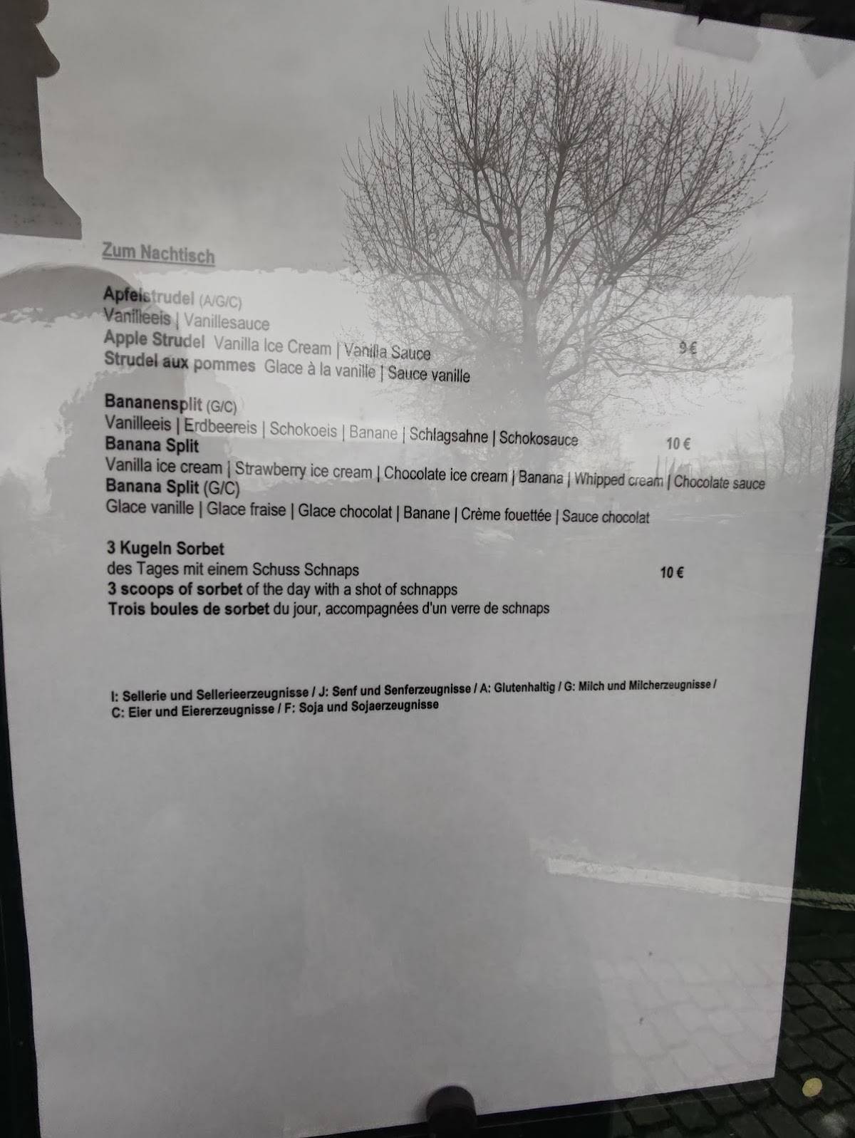 Hofkammer меню