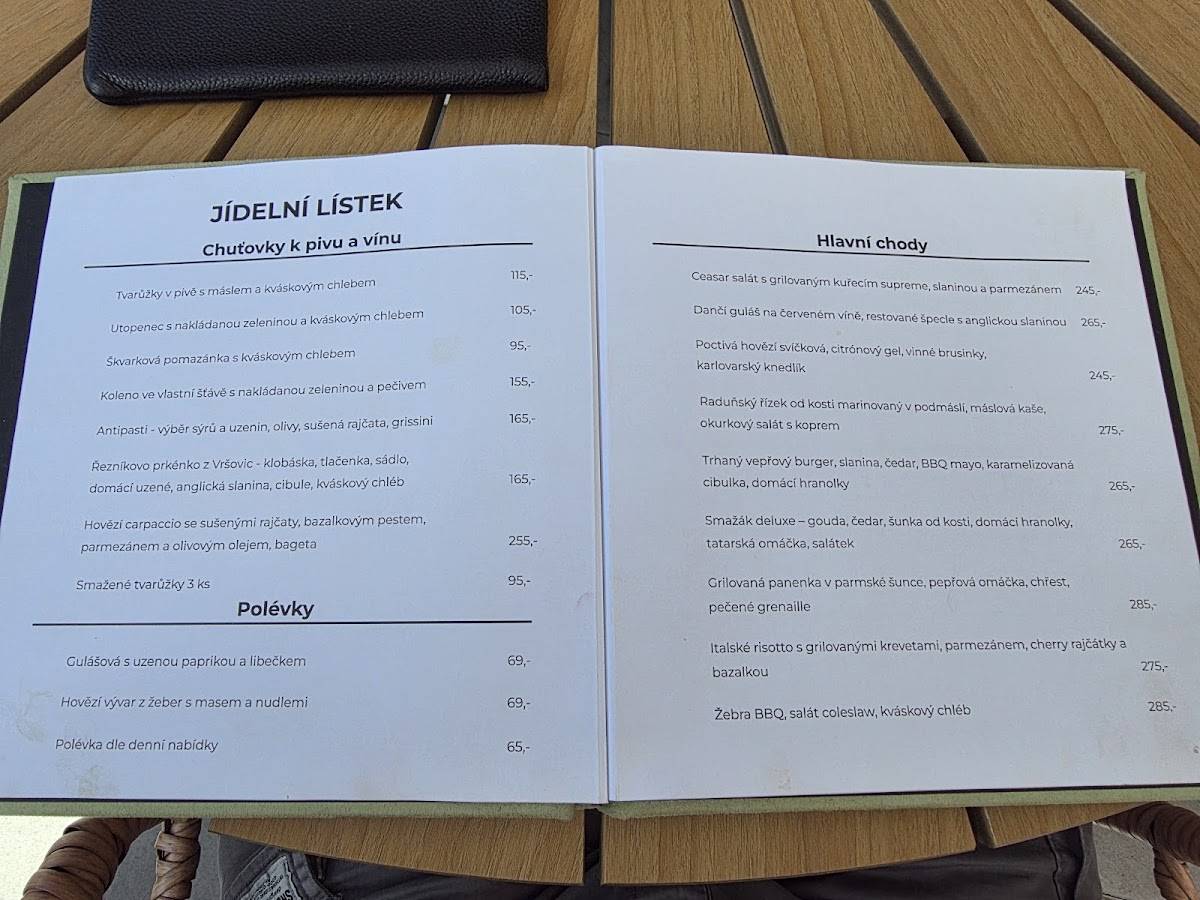 Restaurace Raduňka меню