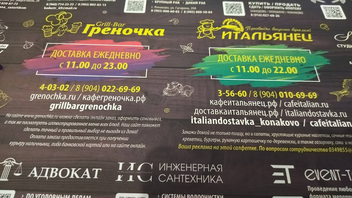 Итальянец меню