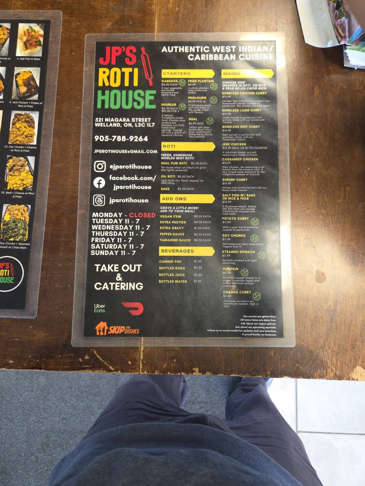 JP's Roti House меню