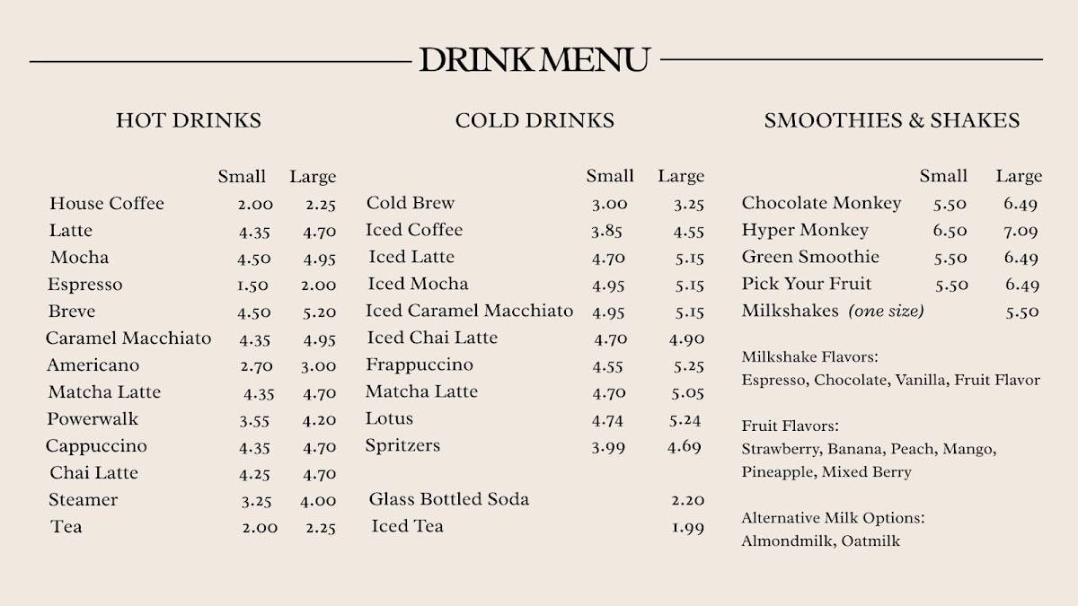 Java Blend Cafe меню