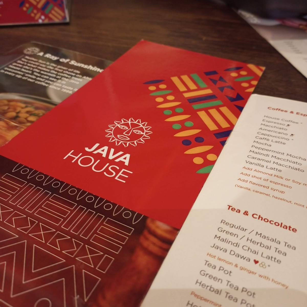 Java House - Uniafric меню