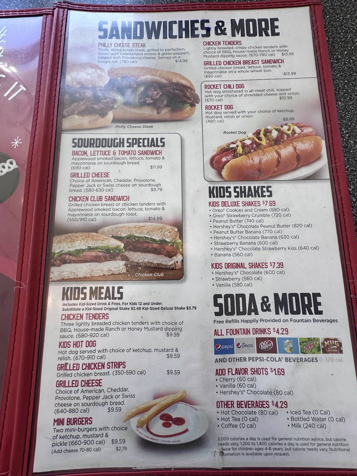 Johnny Rockets меню