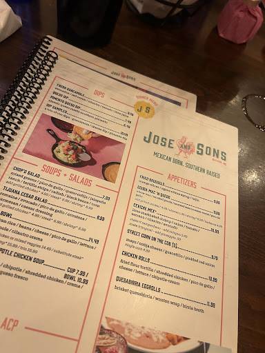 Jose and Sons Bar and Kitchen меню