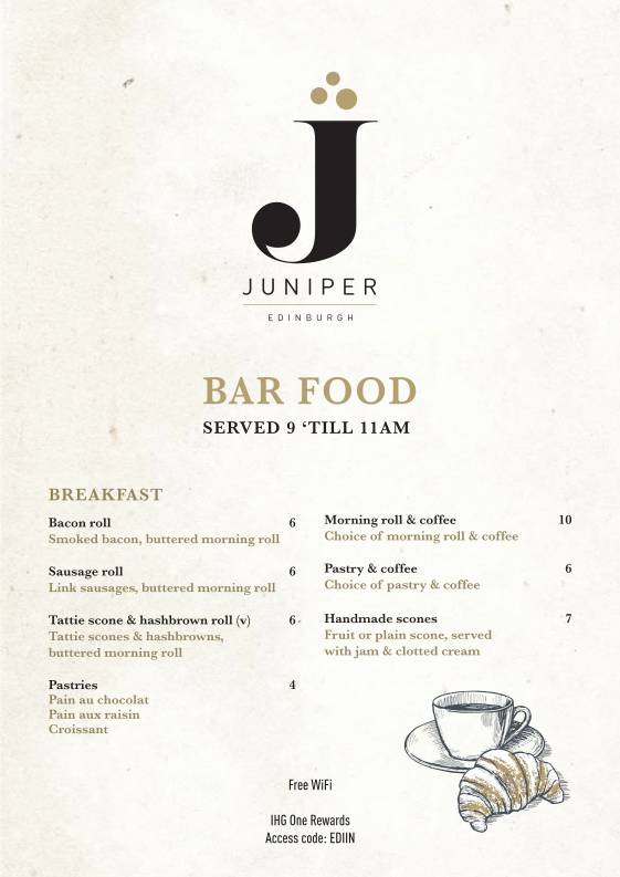 Juniper Edinburgh меню
