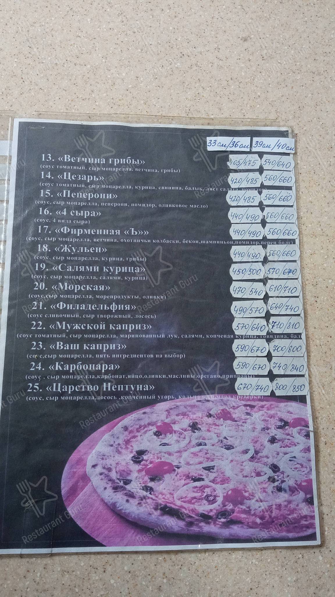 Взгляните на меню Кафе 