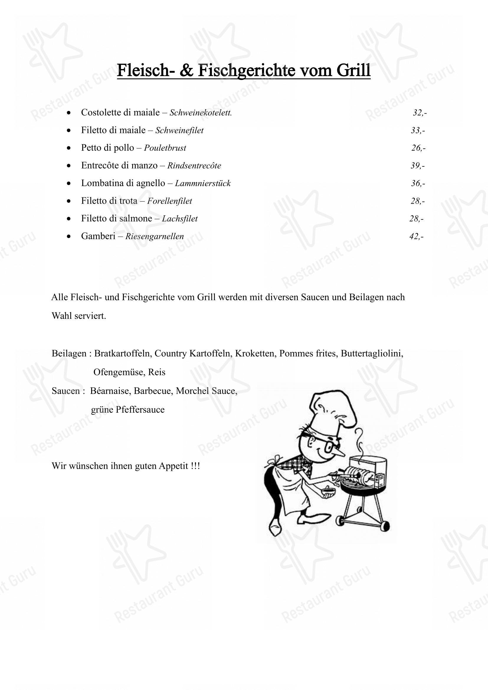 Меню ресторана Ristorante - Pizzeria da Fabio Kafi Riggi - Lunch Menu