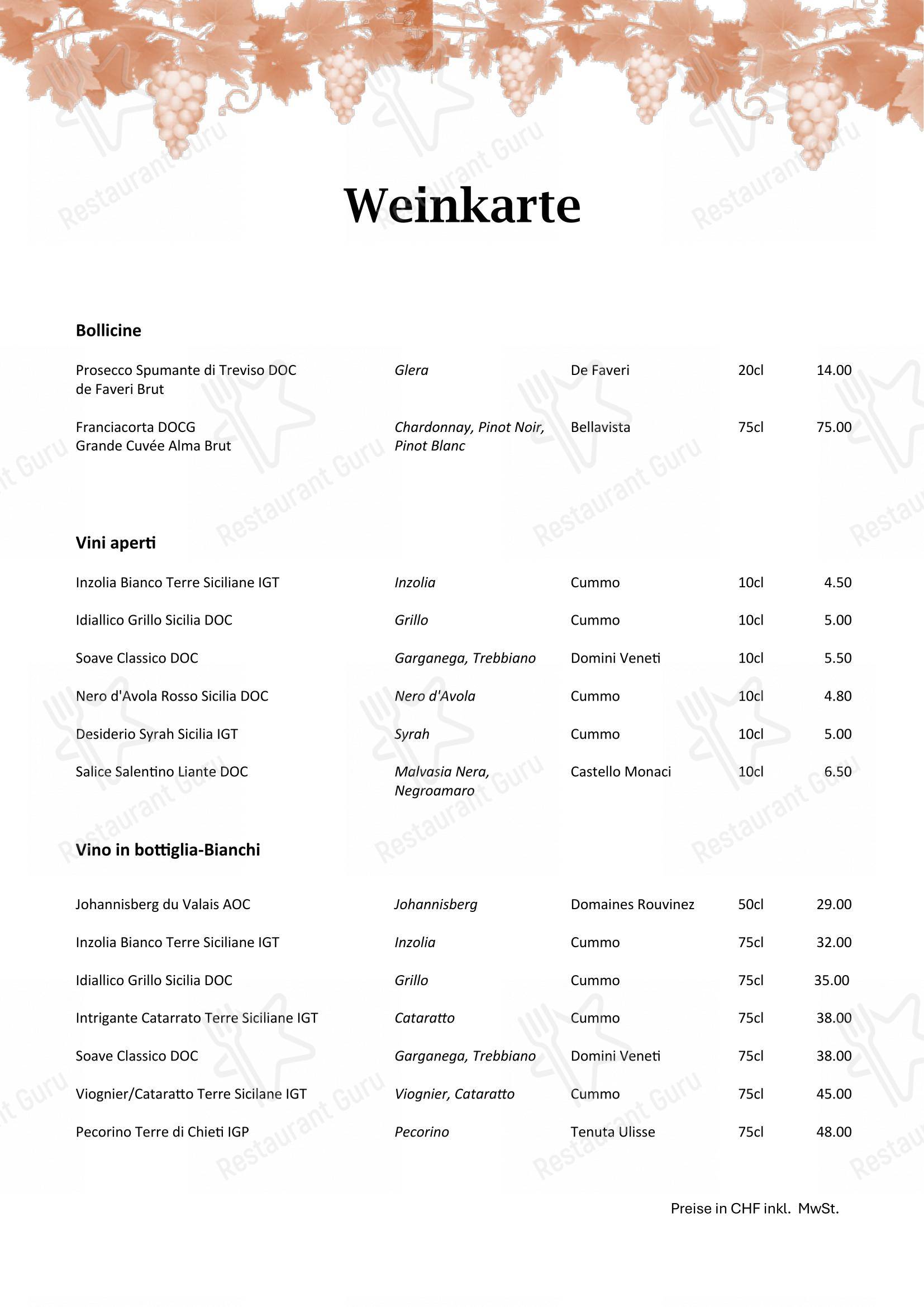 Крафт меню ресторана Ristorante - Pizzeria da Fabio Kafi Riggi
