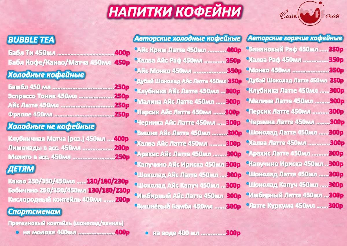Лайкоффская меню
