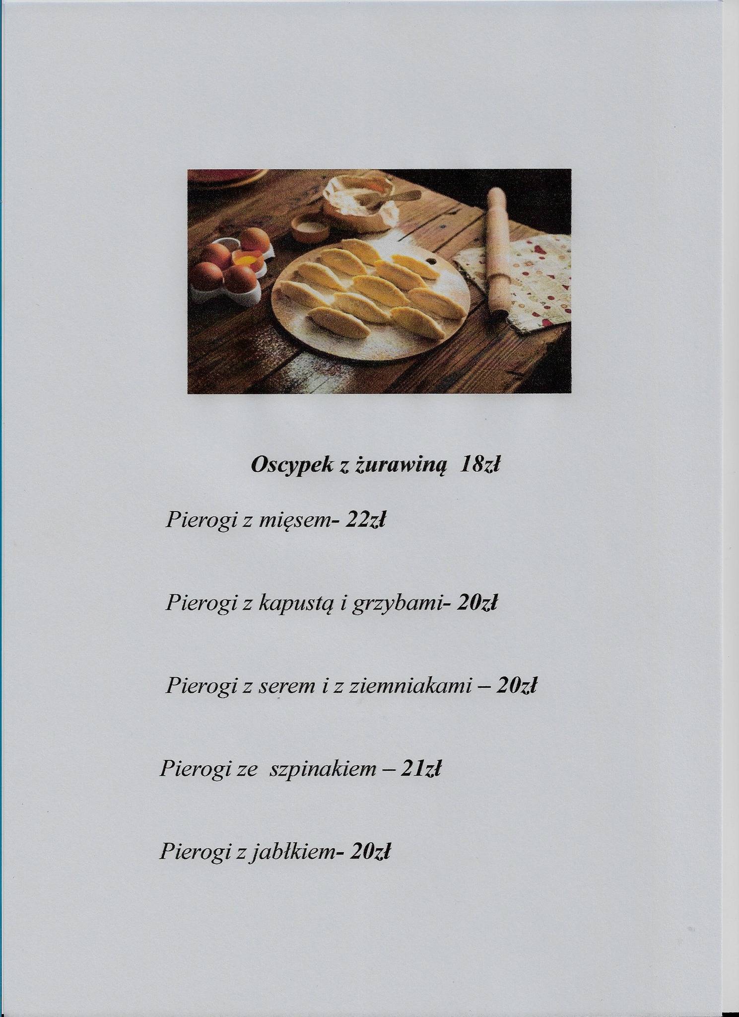Karczma Awra меню