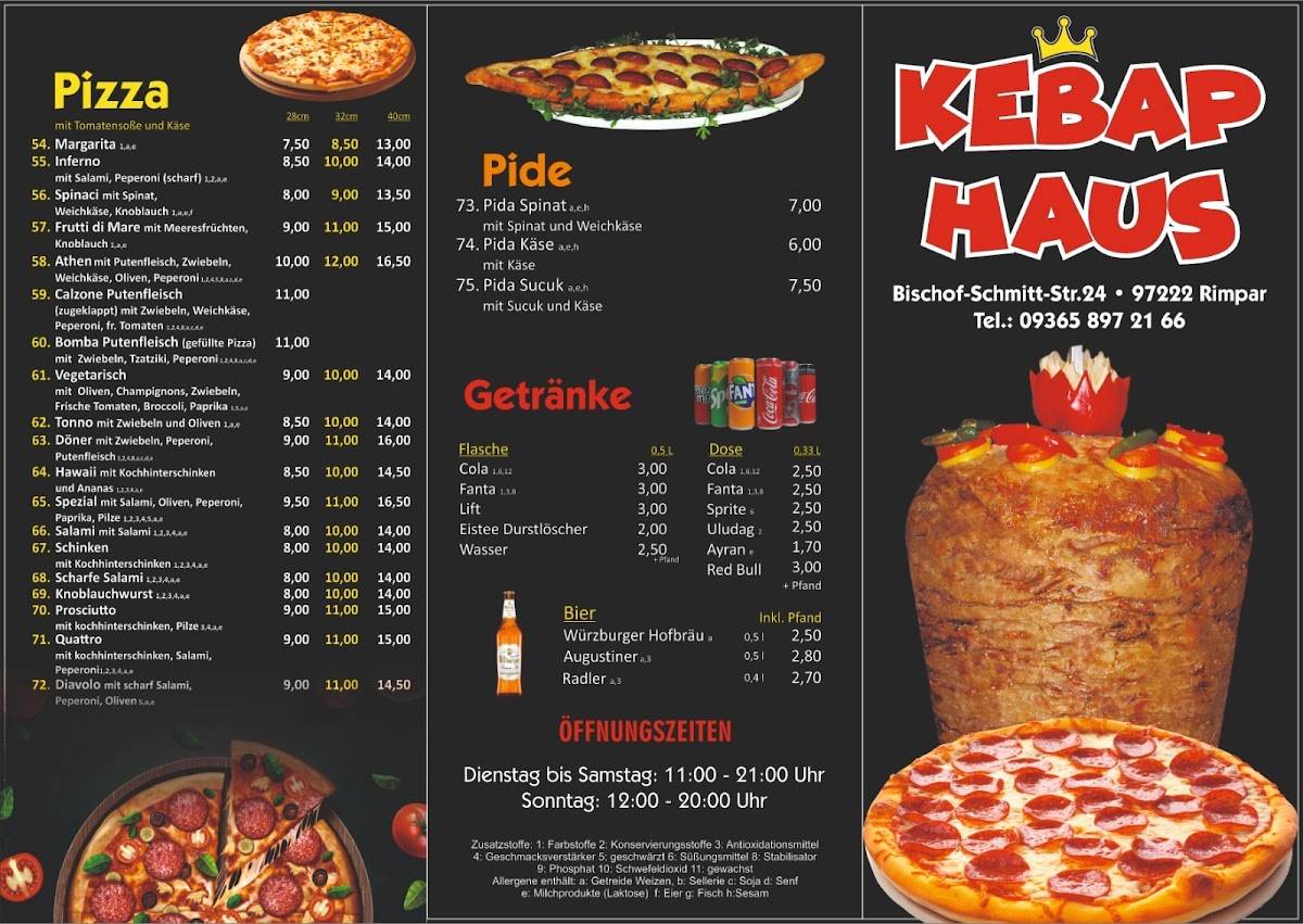 Kebaphaus Rimpar меню