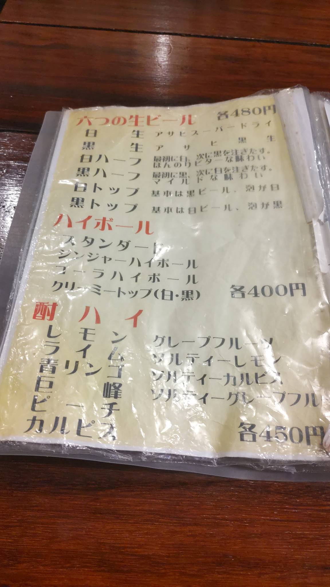 Kinboshi меню