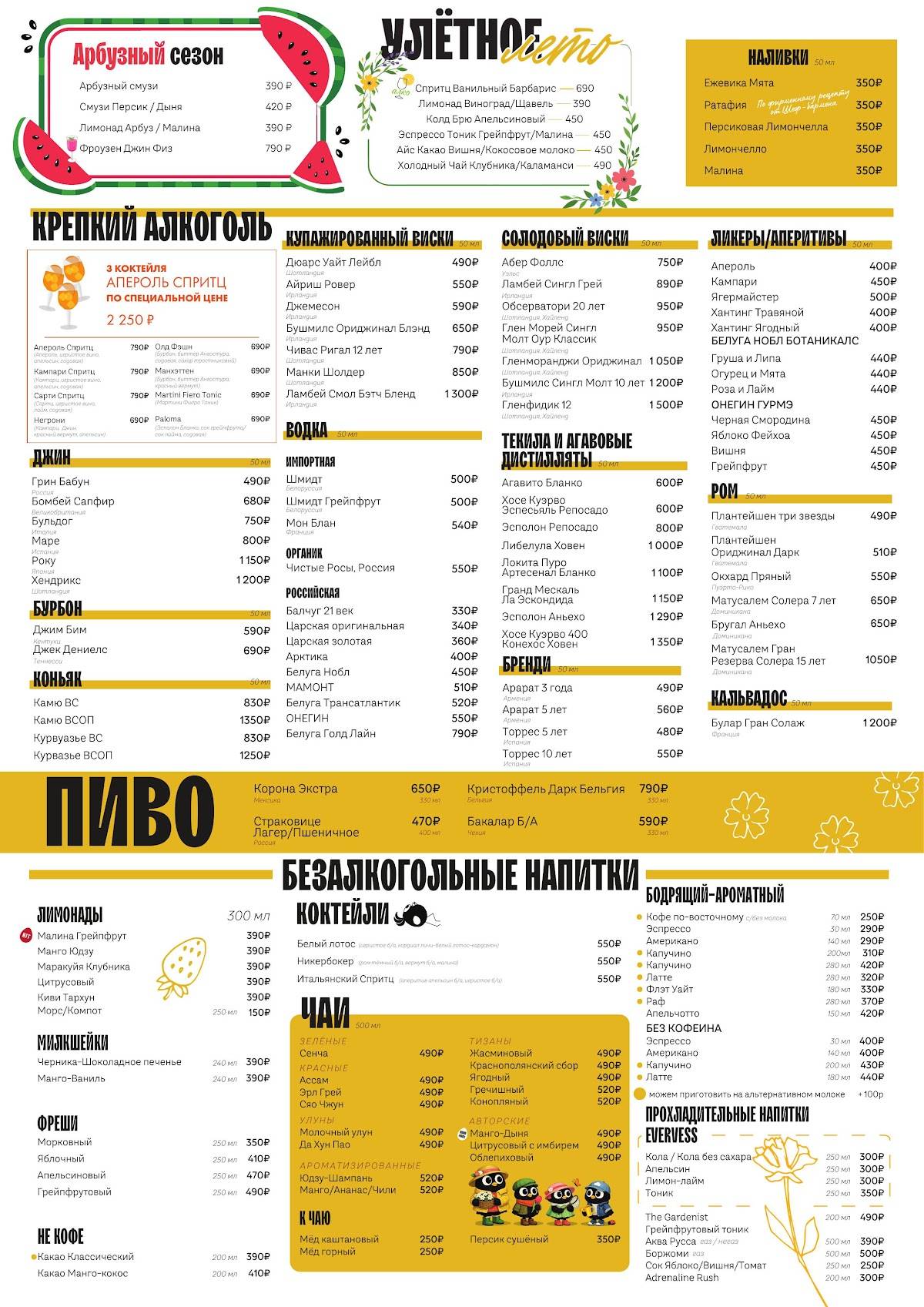Птичка-Невеличка меню