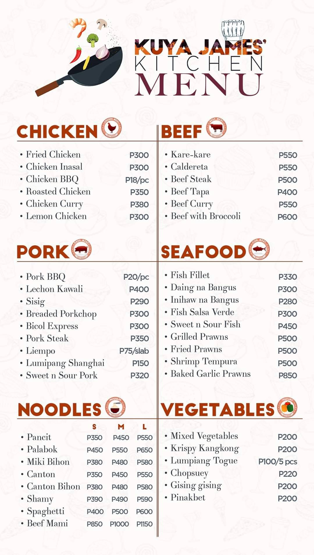 Kuya James' Kitchen меню