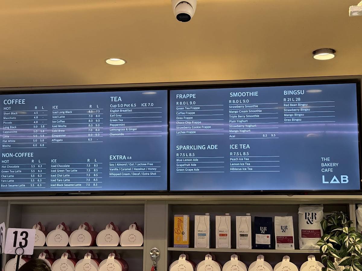 LAB Strathfield меню