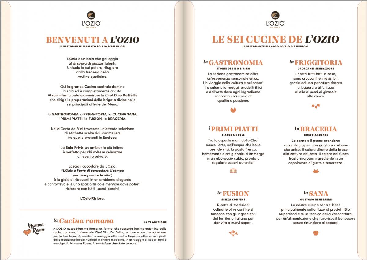 L'OZIO Ristora меню