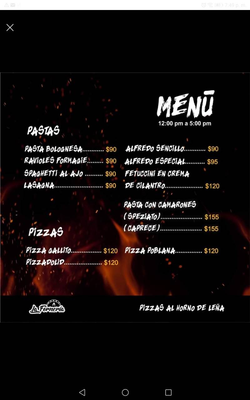 La Forneria меню