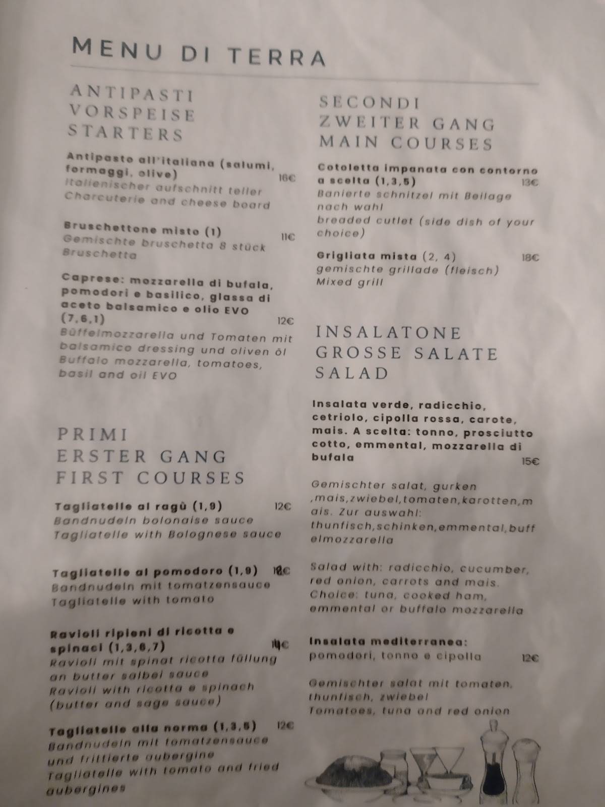 La Rinascita меню