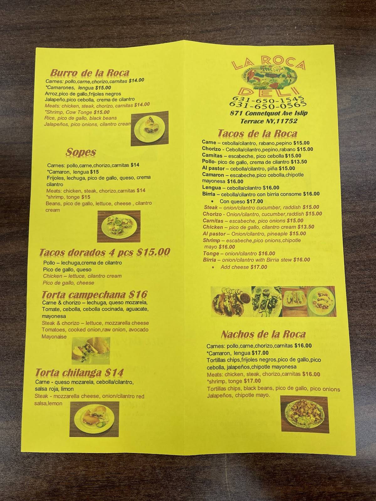 La Roca Deli меню