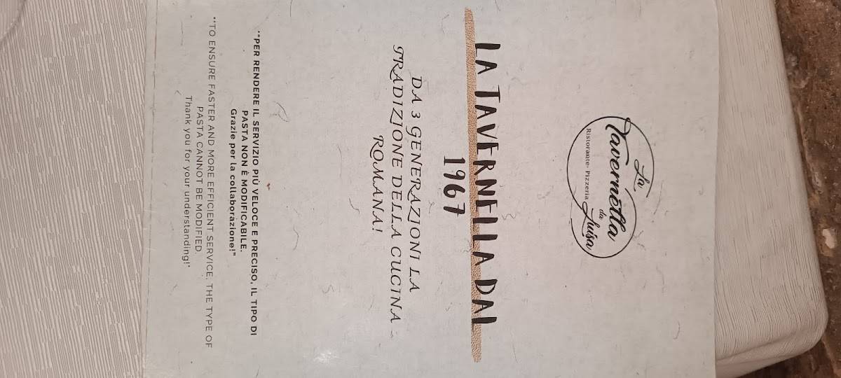 La Tavernella dal 1967 меню