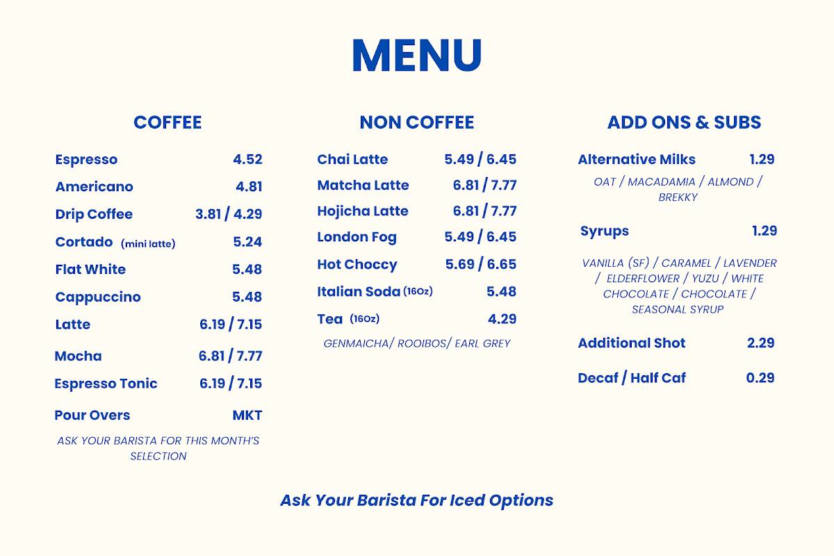 Labo Coffee меню